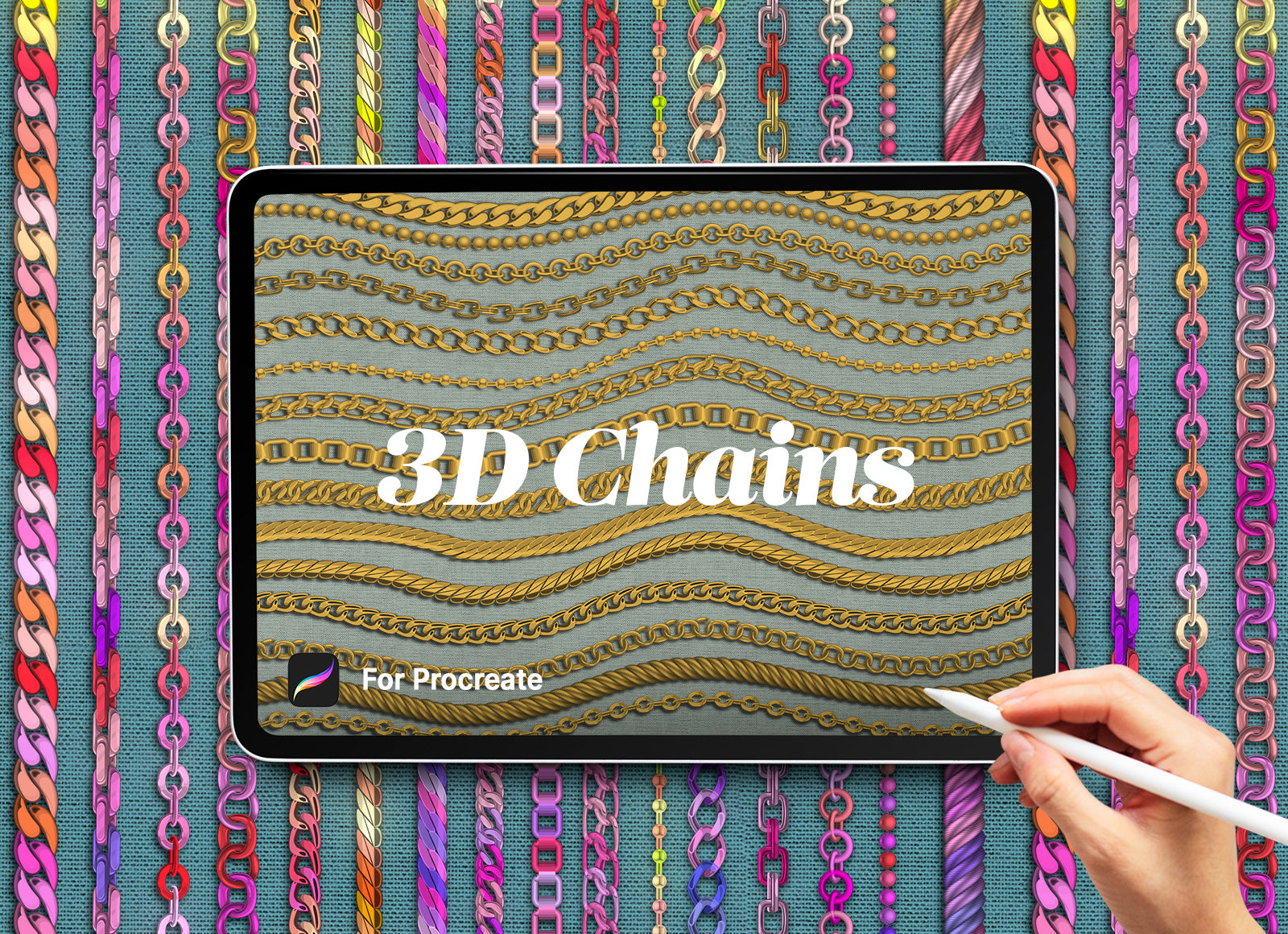 Procreate Chain 3D Chain Brushes for Procreate – Realistic 3D Chains Brush Set | Hanna ...